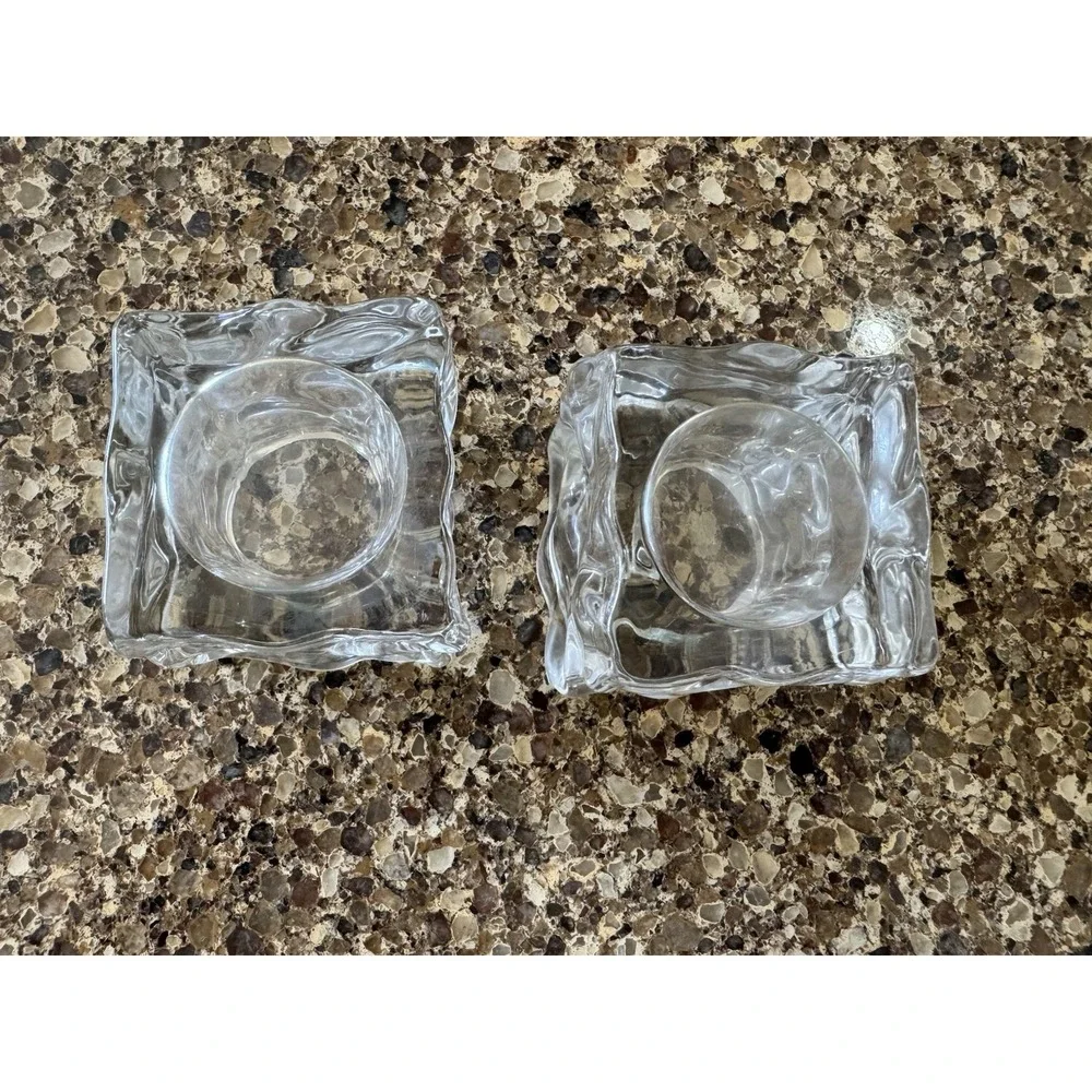Partylite Ice Cube Votive candle holder EUC Set Of Two‎ - Picture 6 of 8